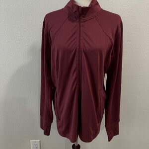 RBX Maroon Full-Zip Jacket with Thumb Holed